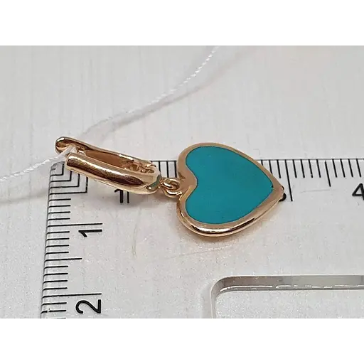 Золоті сережки-підвіски Favoritum Серця з емаллю. 210181 - фото 4