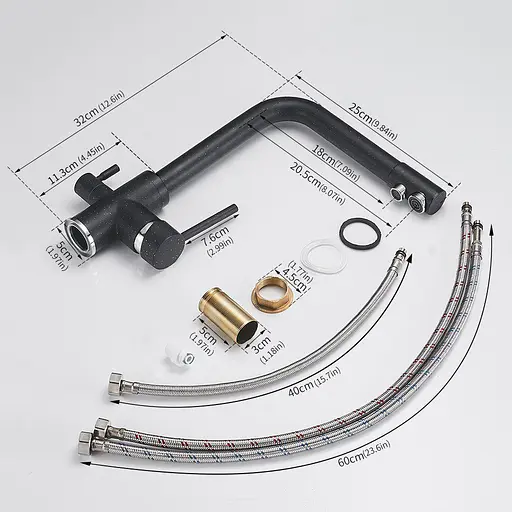 Змішувач комбінований для кухні Zegor SAF18-A092KS осмос чорний 30412 - фото 4