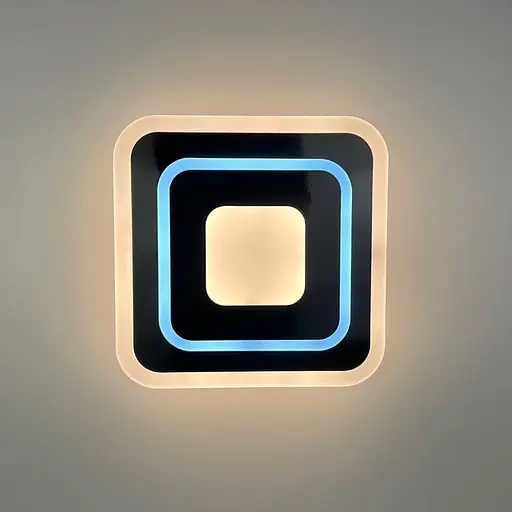 Світлодіодний чорний світильник з матовим акрилом 25х25 см | Line F | Арт. 2234-250 BR BK - фото 1