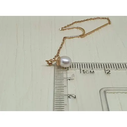 Золоті сережки-протягання Favoritum з перлами. 211447 - фото 4