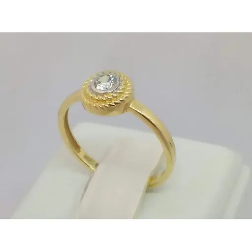 Золоте кільце Харківська ювелірна фабрика з фіанітом. 700376-Рр ЄВРО 17,5 - фото 4