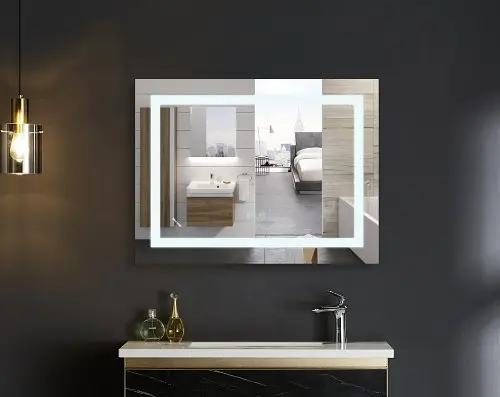 Дзеркало Mixxus WARM MR12-90x70-REVERSE з LED Touch, Anti-fog, димером, регулюванням яскравості (MI6675) - фото 3