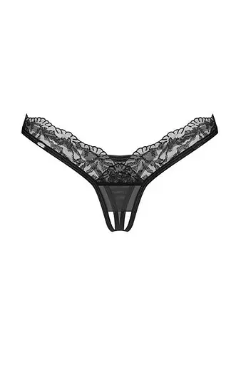 Трусики-стрінги Obsessive Arrowel 2XL/3XL чорний - фото 4