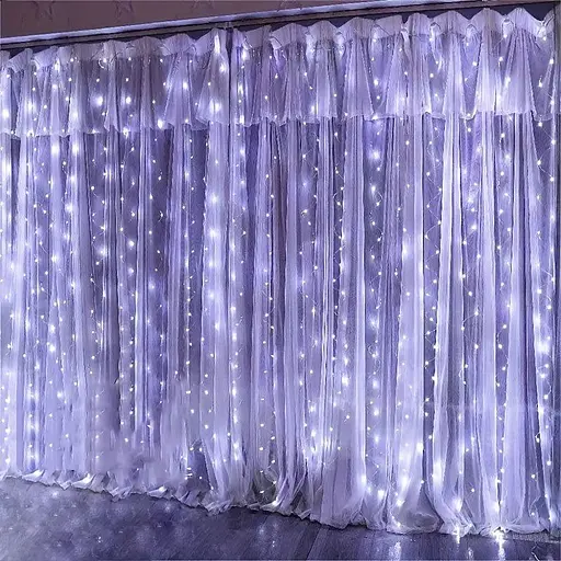 Гірлянда штора 300 LED діодів 8 режимів миготіння, 3 х 3 м, Холодний / білий колір (00302) - фото 7