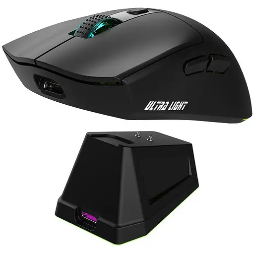 Бездротова миша Jedel WD139 ігрова із зарядною станцією чорний - фото 1