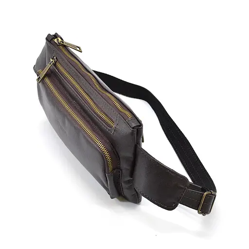 Кожаная мужская сумка на пояс TARWA 26х16х3 см sum0025982 - фото 4