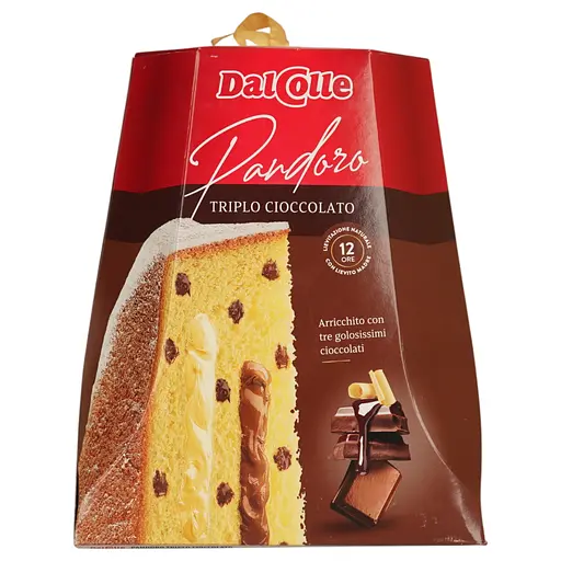 Уцінка. Кекс Dal Colle Pandoro Triplo Choccolate три шоколада 750 г - фото 1