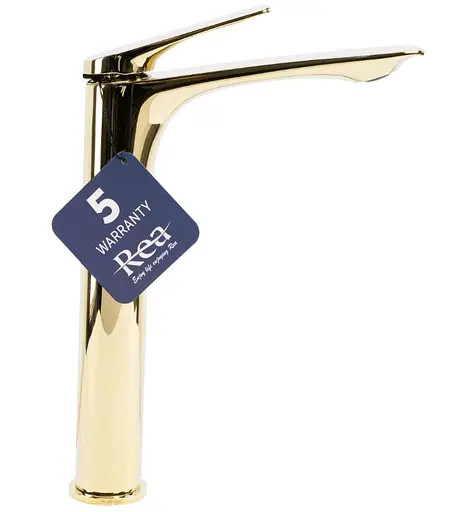 Смеситель для умывальника Rea Avalon gold высокий REA-B1127 Золотой - фото 3