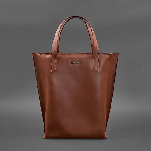 Шкіряна жіноча сумка шоппер D.D. світло-коричнева - фото 10