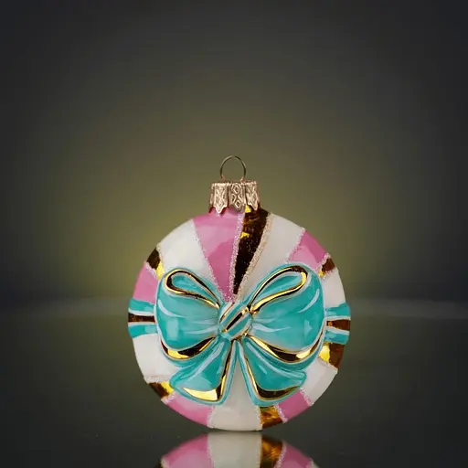 Набір ялинкових прикрас Різдвяні історії Зефірний в дерев'яній коробці скло (4820001179637) - фото 5