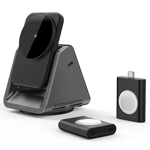 БЗП WIWU Wi-W018 3 in 1 wireless charger Grey - фото 4