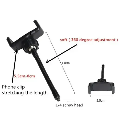 Селфи кольцо светодиодное Selfie ring light на штативе с держателем для телефона 26 см - фото 4