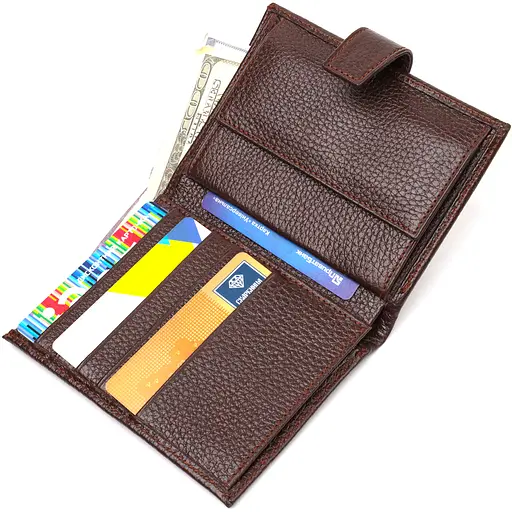 Мужской кожаный кошелек Canpellini 10х13х1.5 см acs0025719 - фото 4