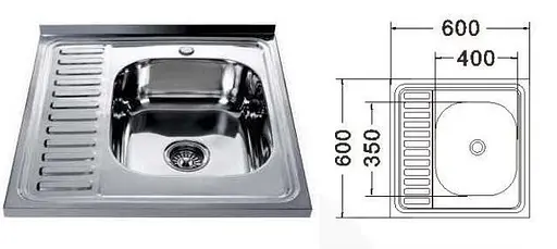 Кухонная мойка Mira MR 6060 Satin Right - фото 3