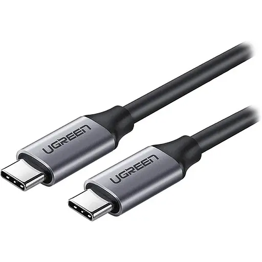 Кабель USB 3.1 Ugreen Type-C M-M 1.5 м 60W Nickel Plating Aluminum Shell Сірий US161