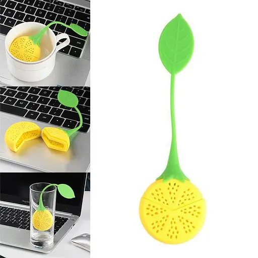 Заварник ситечко для заваривания для чая силиконовый в виде фруктов Лимон, Kitchen Master Красный 84707 - фото 6