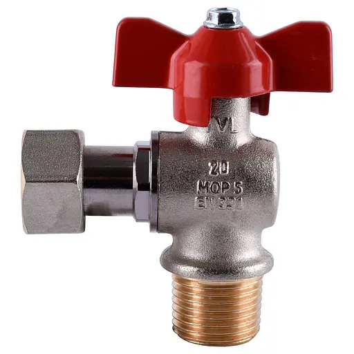 Кран шаровый котловий 1/2″ 301202R угловой с накидной гайкой Tecnovielle S.p.A. - фото 3