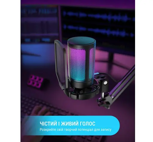 Мікрофон конденсаторний Fifine A6V-B Ampli Game RGB USB Black - фото 11