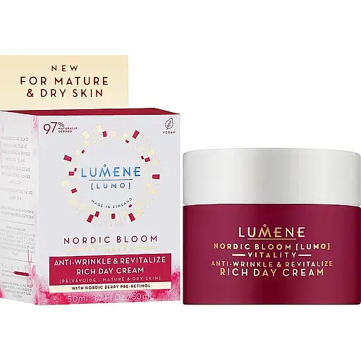 Бальзам для обличчя Lumene Nordic Bloom Vitality Anti-Wrinkle & Revitalize Rich Day Cream денний відновлюючий проти зморшок для зрілої шкіри 50 мл - фото 2