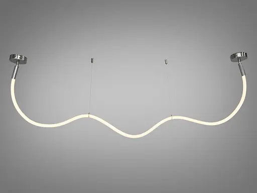 Современная светодиодная люстра шланг мощностью 22Вт, хром. - фото 2