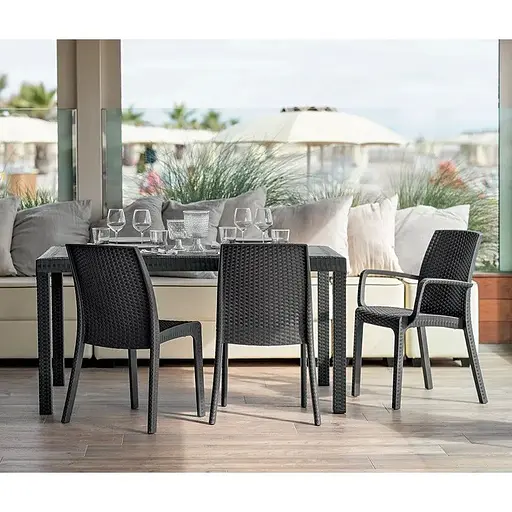 Стол для сада пластиковый Bica Houston графит. - фото 4