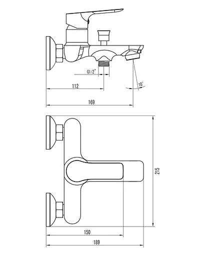 Смеситель для ванны Imprese Kucera 10105 Хром - фото 2