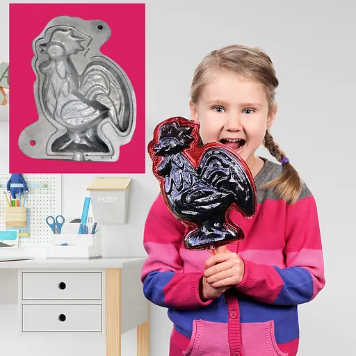 Форма для приготування домашніх льодяників та відливу шоколаду "Циганський Півень" 17 см, Ласунка Металлик 81828 - фото 2