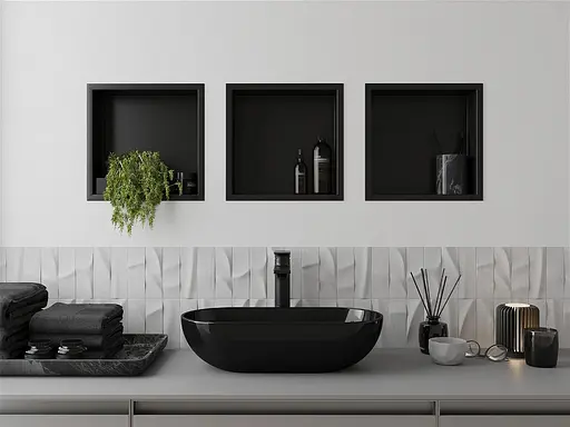 Полка в ванную встроенная Nett YB-29, 30 см Черный - фото 2