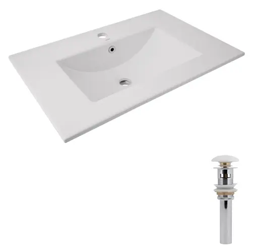 Раковина врізна меблева Qtap Albatross 720x460x180 White з донним клапаном QT01113070CW148474 - фото 2