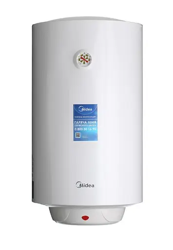 Водонагреватель Midea 50 л, 1500 Вт, сухой ТЭН, вертикальный, цилиндрический, белый (D50-15F1(D)) - фото 1