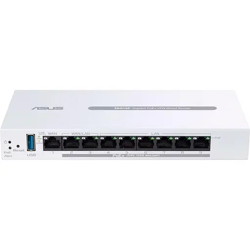 Коммутатор ASUS ExpertWiFi EBG19P 8xGE LAN (8xPoE), 1xGE WAN, 1xUSB 3.2, 123W, BT (90IG08C0-MO3B00) - фото 1