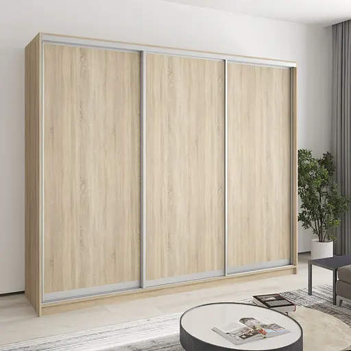 Шафа-купе тридверна MebelStar Комбо AL 3ДСП 250x45x210 см Дуб сонома (MBS-3165)