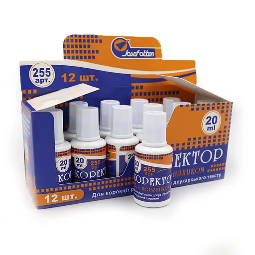 Коректор з кисточкою, Josef Otten, 18 мл, 12 шт. в упаковці