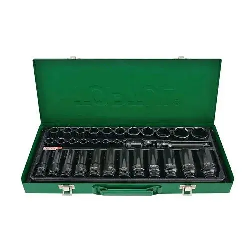 Комплект торцевых ударных головок 1/2, 8-32 мм, 32 шт. короткие + длинные Toptul hoz0007639 - фото 1