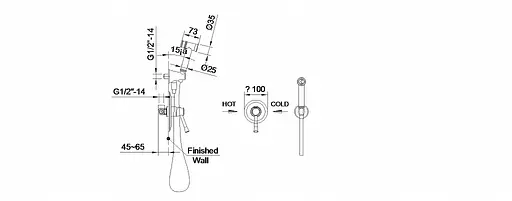 Набір гігієнічного душу прихованого монтажу Imprese Podzima Ledove ZMK01170112, Хром - фото 2