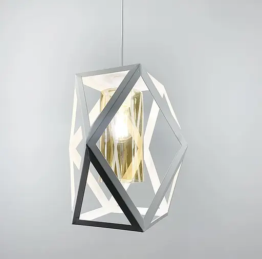 Світильник в геометричному білому металевому корпусі Line.F Колір плафона Графітовий - фото 3