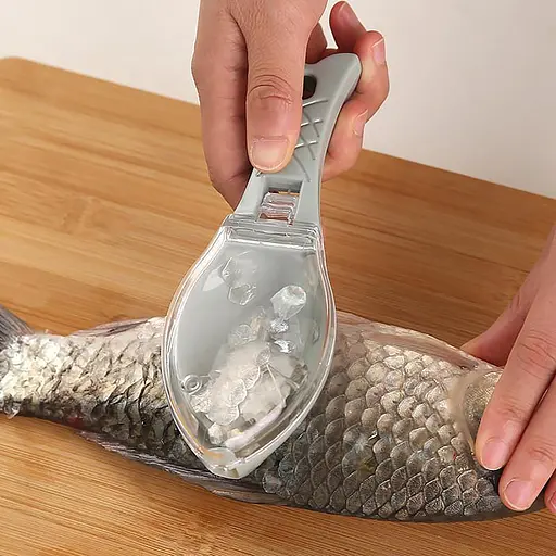 Рибочистка пластикова з контейнером 16 см, Kitchen Master Зелений 85794 - фото 3