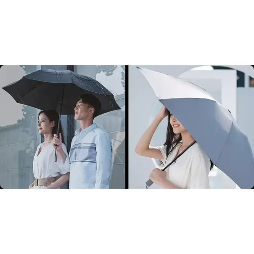 Зонтик RunMi 90 Points с подсветкой-фонариком в ручке (90-LED) серый - фото 9