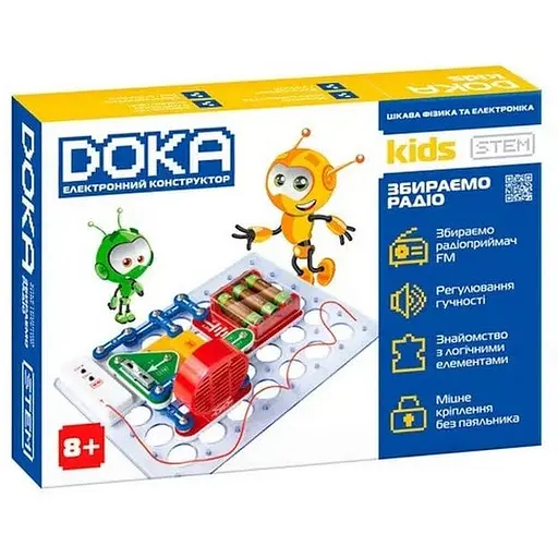 Конструктор электронный Собираем радио Doka D70703 музыка и свет - фото 1