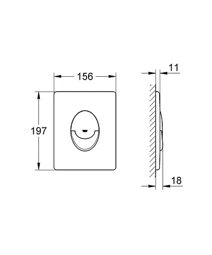 Панель змиву, матовий хром Grohe Skate Air 38505P00, Хром матовый - фото 3