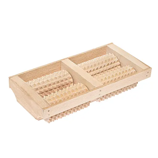 Масажер для ніг дерев'яний зубчастий на 4 ролика 26х13х5.5 см, Woodly 84225 - фото 3