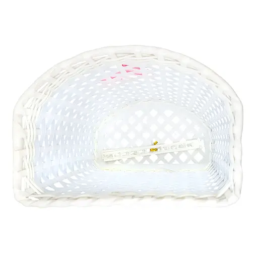 Корзина на детский велосипед / самокат ретро 23х16х16 см белая (G0001912) - фото 3