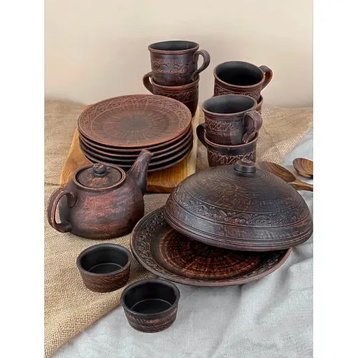 Столовий сервіз керамічного (глиняного) посуду для млинців на 6 осіб