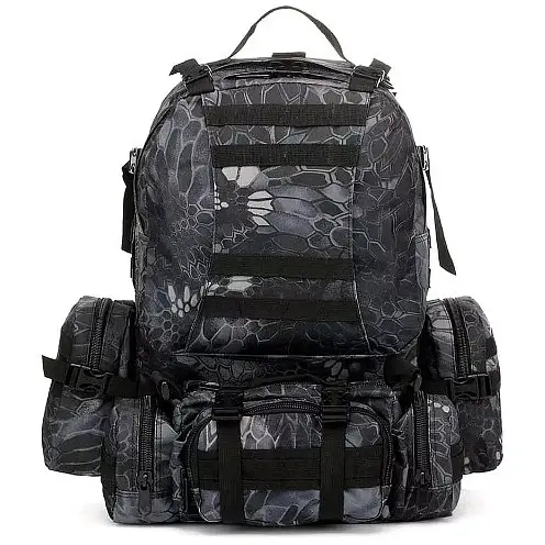 Тактический рюкзак 52л из ткани Oxford Черный питон - фото 2