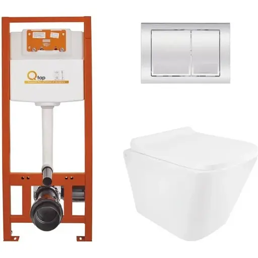 Набір Q-tap Nest 4 в 1 підвісний унітаз Tern Ultra Quiet 490x365x325 + комплект інсталяції QT1733052EUQW45156 - фото 1