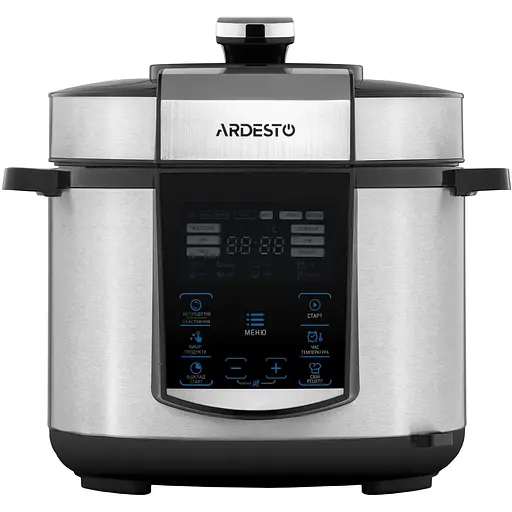 Мультиварка-скороварка Ardesto MPC-P225 900Вт 5л книга рецептів нержавіюча сталь+пластик срібляста