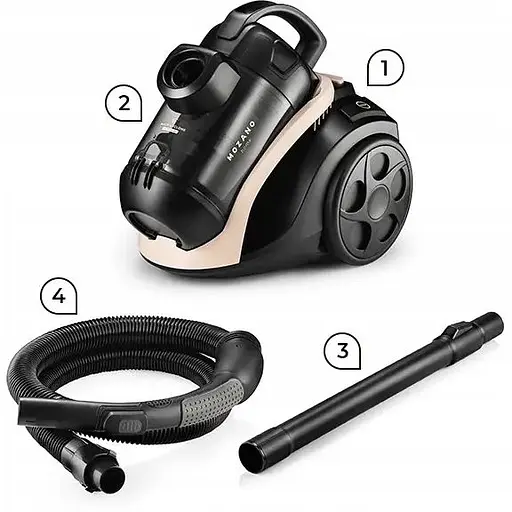 Пылесос Mozano Smart Cyclonic 4000W циклонный без мешка Beige - фото 6
