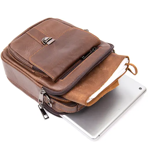 Кожаный мессенджер мужской Vintage 18х20х6,3 см sum0013948 - фото 5