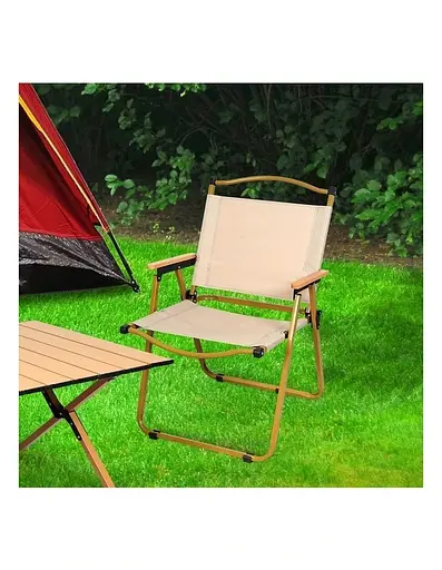 Складний стілець Market Union зі спинкою 80х52х45 см бежевий (1004590) - фото 6