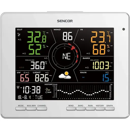 Умная метеостанция Sencor SWS 16600 WIFI белая [134791] - фото 4